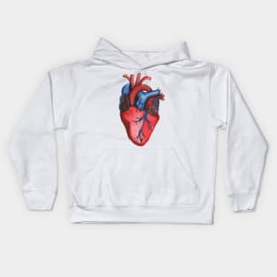 Anatomical Hand Painted Watercolor Heart Kids Hoodie